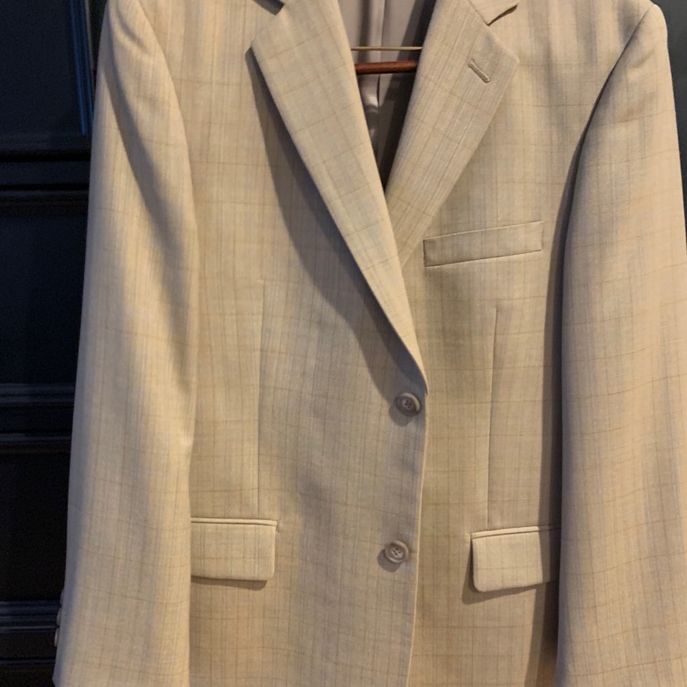 Size 18 regular tan pin striped suit jacket